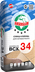 Клей для керамогранита Ancerglob BCX 34 (25 кг) ancerglob-34 фото