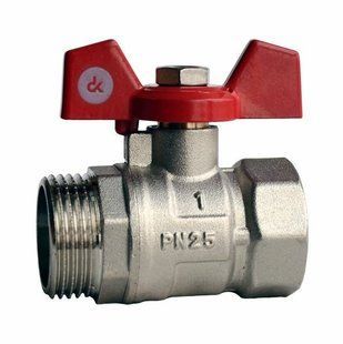 Кран шаровой муфтовый Ду 20 Dekaliber Kraft ВЗ (бабочка) DK.104.20 фото