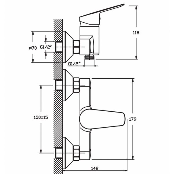 Смеситель для душа Haiba NIKAS 003 (HB0869) haiba-dush-125 фото